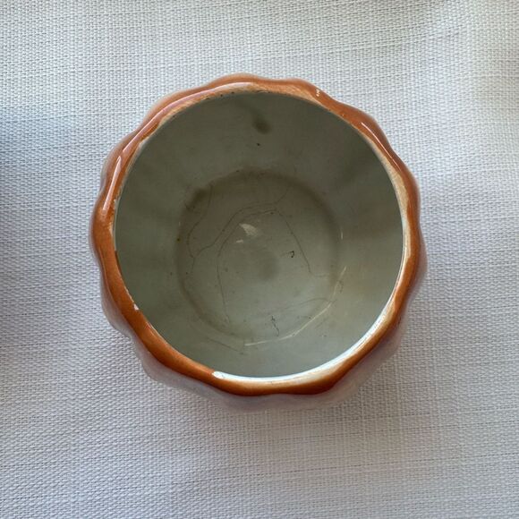 Vintage 1989 Fitz and Floyd OCI Omnibus Fall Pumpkins Creamer and Dish Set - Picture 6 of 10